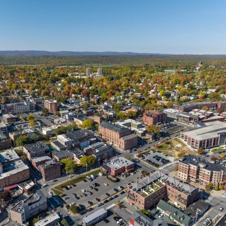 aerial view of downtown saratoga springs